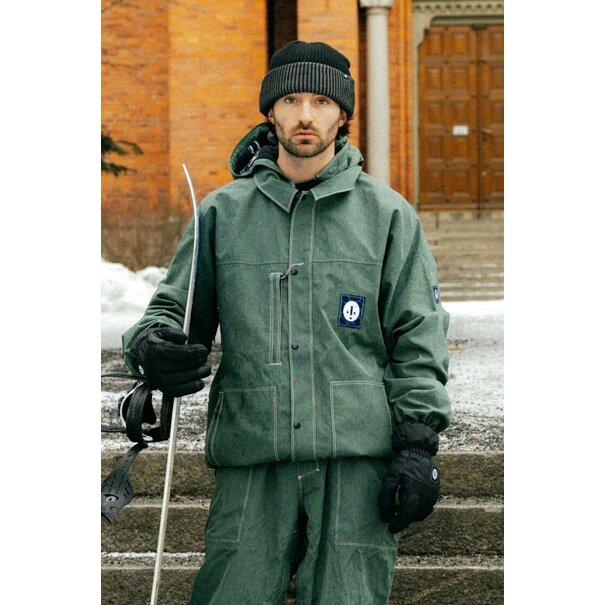 686 Men'S Dojo Shell Jacket Forest Green Denim