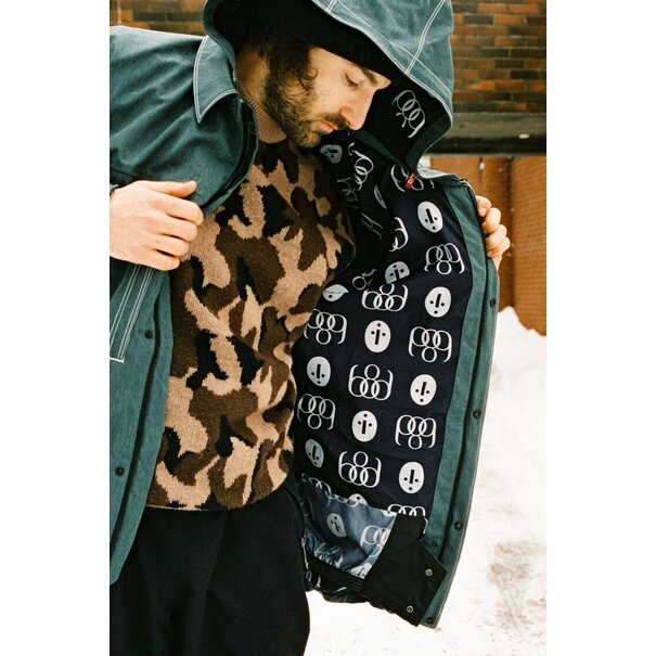 686 Men'S Dojo Shell Jacket Forest Green Denim