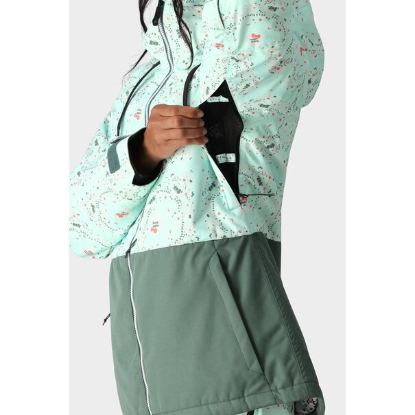 686 Women'S Athena Insulated Jacket Hello Kitty Seaglass Bandana