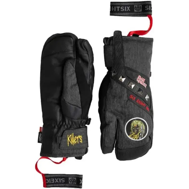 686 Men'S Hawkeye Trigger Mitt Iron Maiden Black Denim