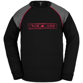 Waffle Backed Crew Fleece Black