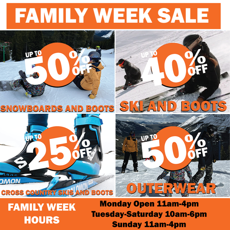 Family Week Sale and Store Hours