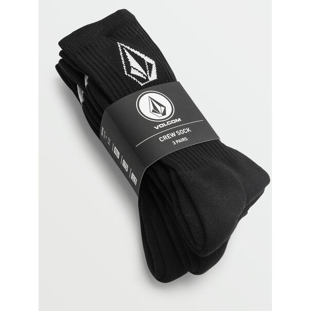 Volcom Volcom Full Stone Sock-3 Pack-Black