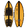 Ronix-Koal Classic Fish-Glossy Black/Bamboo-5'