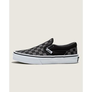 Kids Classic Slip-On-Checkerboard- Black/Pewter