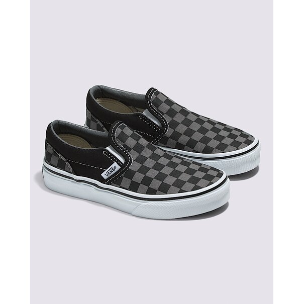 Vans Footwear Kids Classic Slip-On-Checkerboard- Black/Pewter