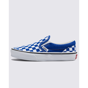 Kids Classic Slip-On-Color Theory Checkerboard- Royal/White