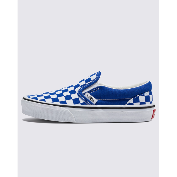 Vans Footwear Kids Classic Slip-On-Color Theory Checkerboard- Royal/White