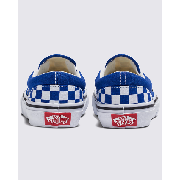 Vans Footwear Kids Classic Slip-On-Color Theory Checkerboard- Royal/White