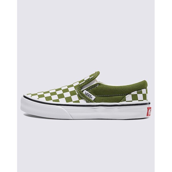 Vans Footwear Kids Classic Slip On-Color Theory Checkerboard-Green