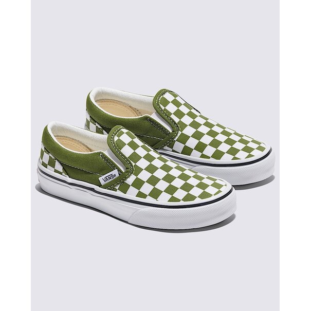 Vans Footwear Kids Classic Slip On-Color Theory Checkerboard-Green