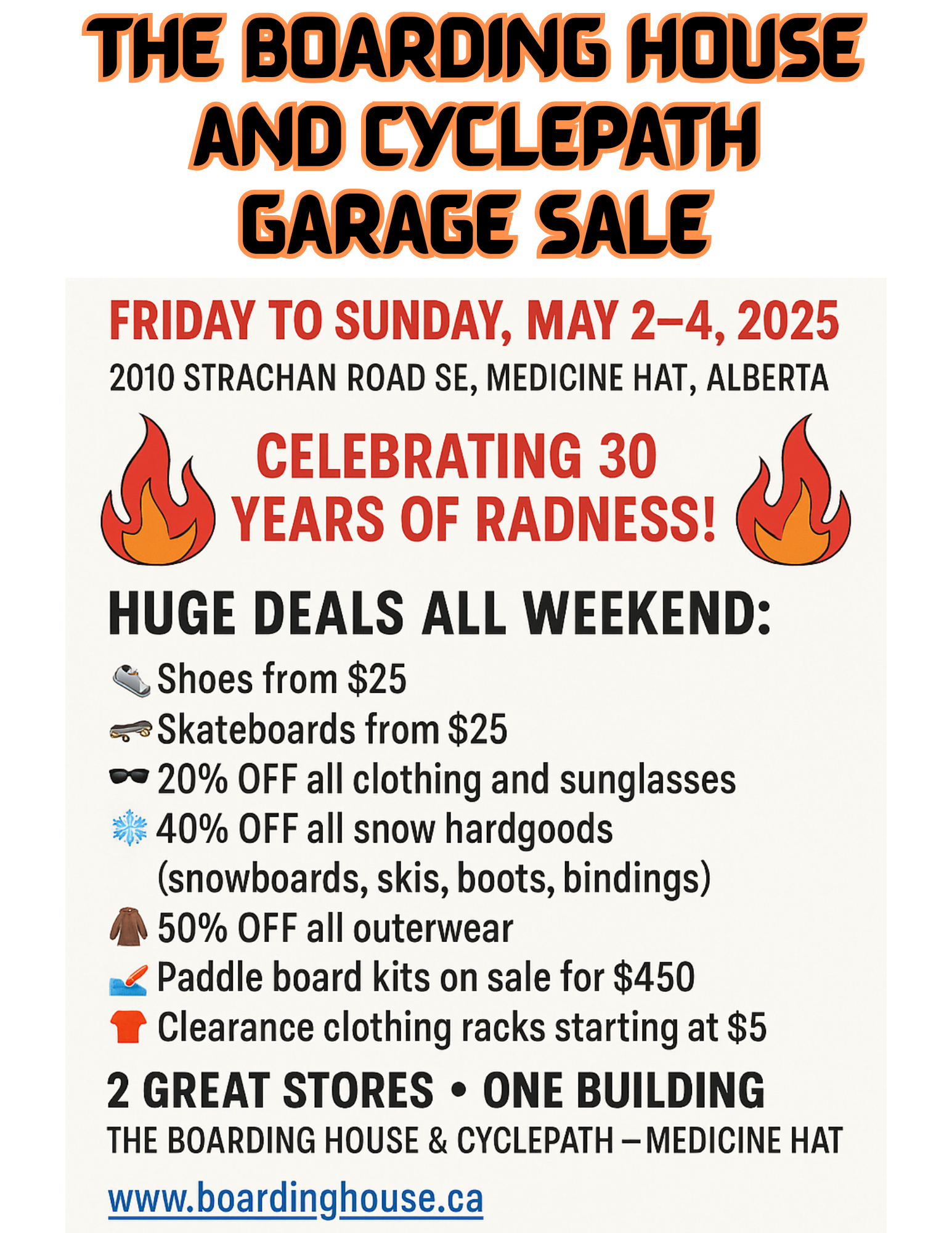 Boarding House Garage sale May 2-4
