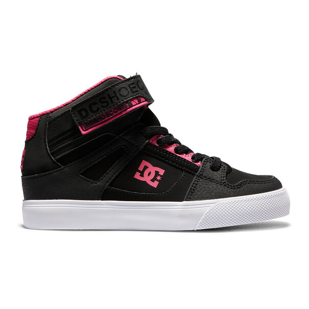 DC Shoes Cure Hi Top Elastic Youth- Black/Black/Pink