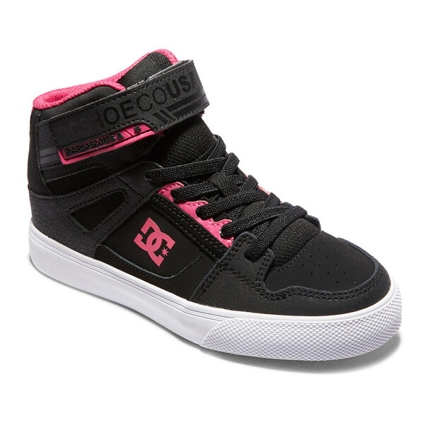 DC Shoes Cure Hi Top Elastic Youth- Black/Black/Pink