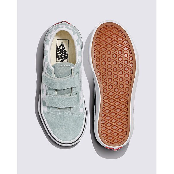 Vans Footwear Vans Kids Old Skool V-Color Theory Checkerboard-Pure Grey/White