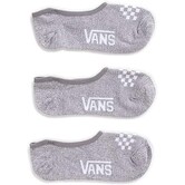 Vans Women's No Show Socks 3-Pack-Heather Grey/White