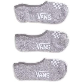 Vans Women's No Show Socks 3-Pack-Heather Grey/White