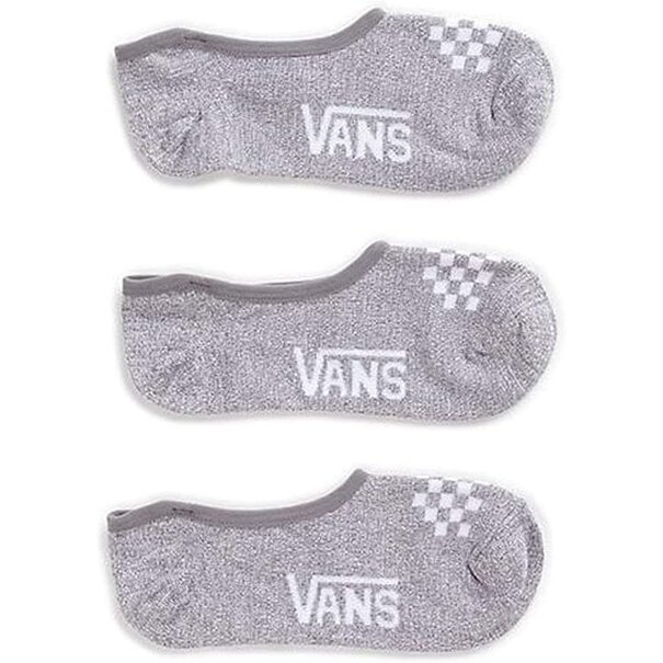Vans Footwear Vans Women's No Show Socks 3-Pack-Heather Grey/White