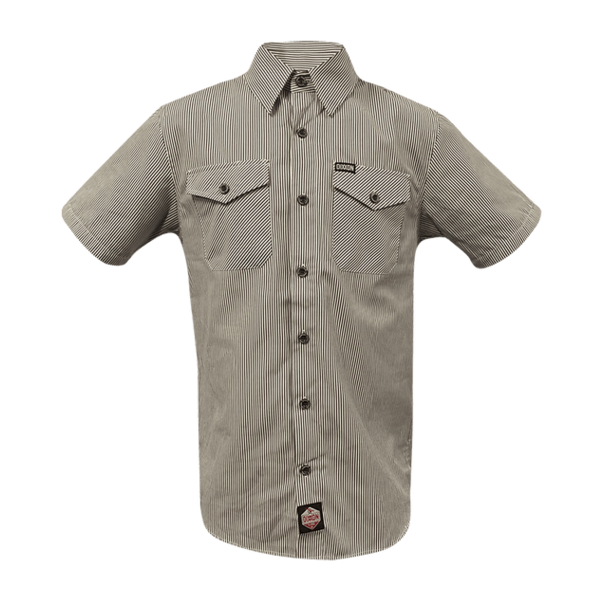 Dixxon Workforce SS Shirt-Brown/White Striped