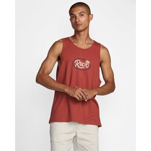 Frond Script Tank-Dusty Red