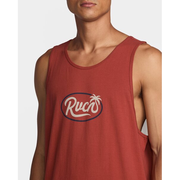 RVCA Frond Script Tank-Dusty Red