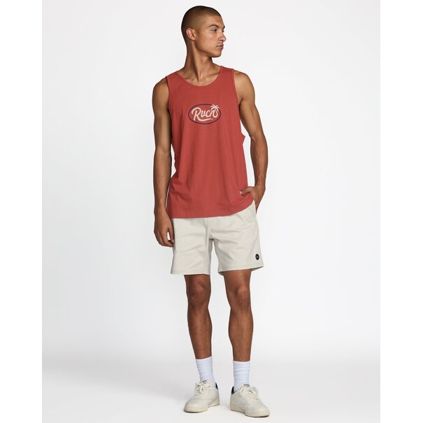RVCA Frond Script Tank-Dusty Red