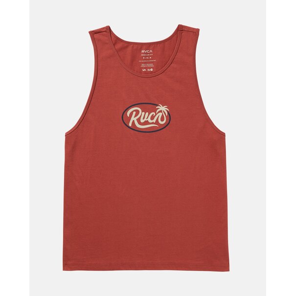 RVCA Frond Script Tank-Dusty Red