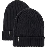 Womens Recycled Reversible Beanie / True Black