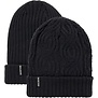 Womens Recycled Reversible Beanie / True Black