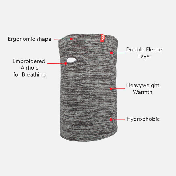 AIRHOLE FACEMASKS Airtube Classic Microfleece - Heather Black