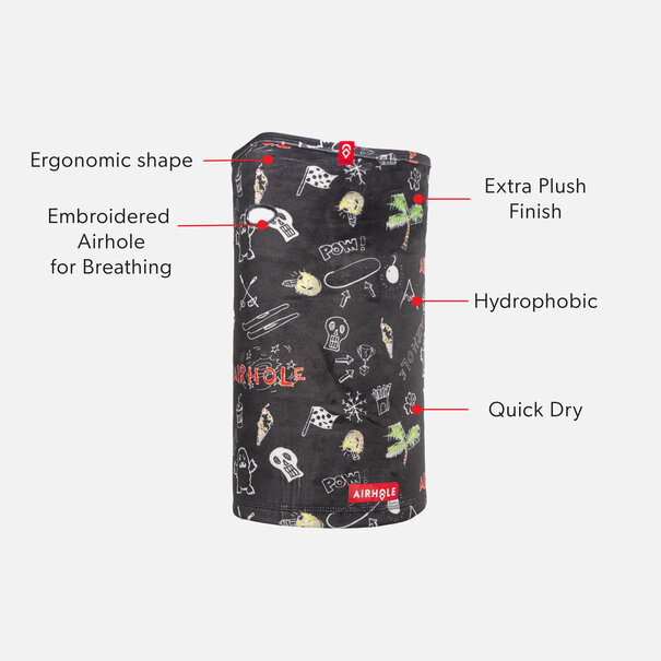 AIRHOLE FACEMASKS Junior Airtube Milk Fleece / Doodles O/S