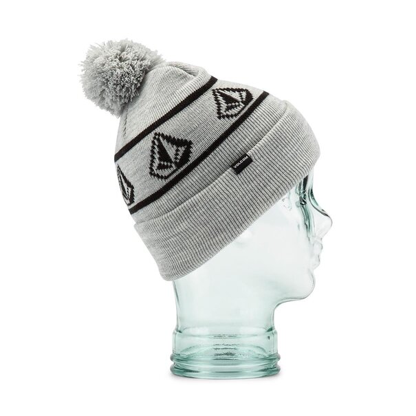 Volcom Youth Powder PomPom Beanie-Heather Grey