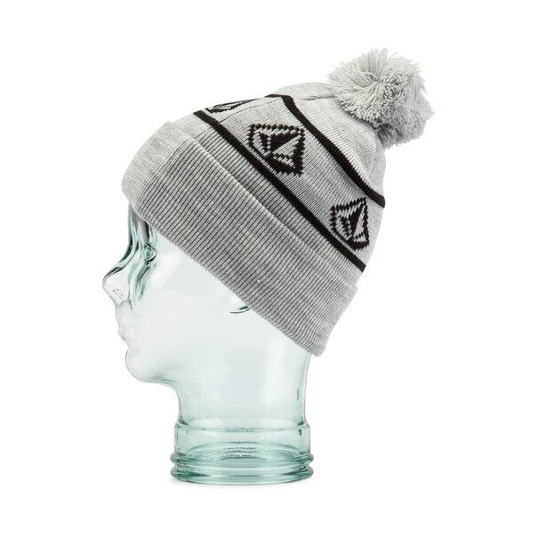 Volcom Youth Powder PomPom Beanie-Heather Grey