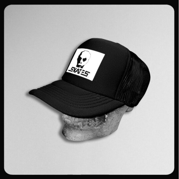 SKULL SKATES Skull Mesh Cap Horse Box Logo-Black