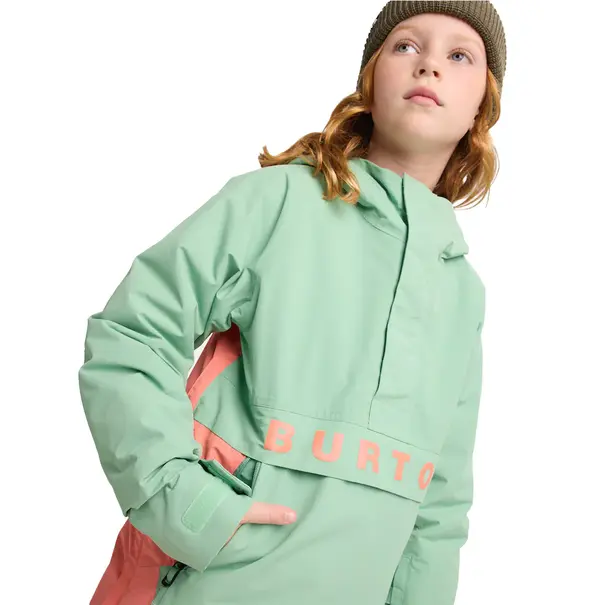 Burton Snowboards Kids' Frostner 2L Anorak Jacket Soft Sage/Peach Echo 2026