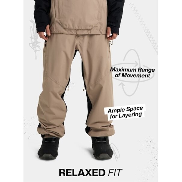 Burton Snowboards Men's Reserve Relax Pant- Summit Taupe/True Black