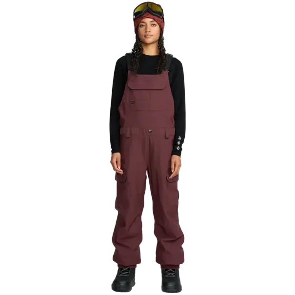 Volcom Women's Creston 3D Stretch Bib Overall-Oxblood