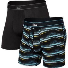 Daytripper Comfort Stretch Boxer Brief Fly 2PK — BroadcastStripe/Black