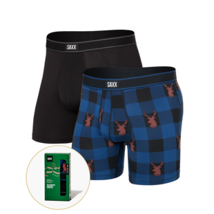 Daytripper Comfort Stretch Boxer Brief Fly 2PK — NoseSoBrite/Black