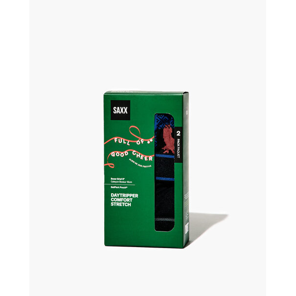 SAXX Underwear Daytripper Comfort Stretch Boxer Brief Fly 2PK — NoseSoBrite/Black