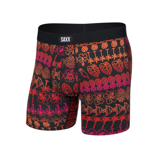SAXX Underwear Daytripper Comfort Stretch Boxer Brief Fly — TropicalLineup-Black