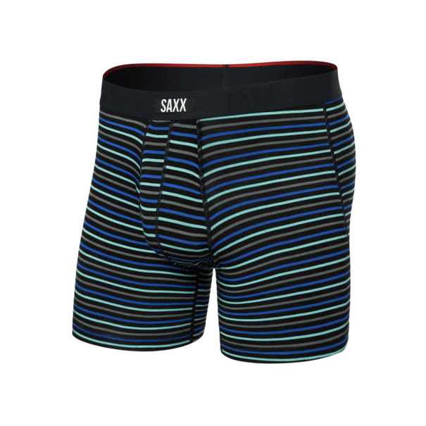 SAXX Underwear Vibe Xtra Soft Comfort Boxer Brief Fly — GentsStripe-SportBlue