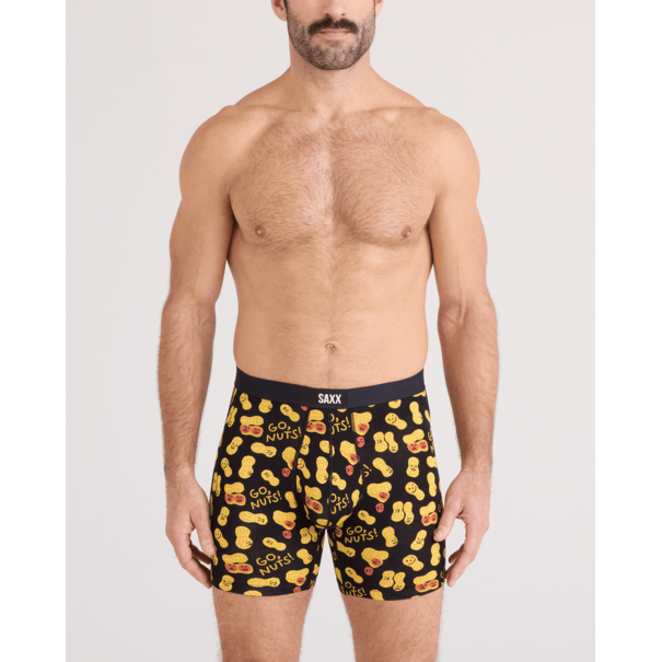 SAXX Underwear Vibe Xtra Soft Comfort Boxer Brief Fly — GoNuts-Black