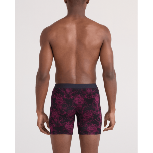 SAXX Underwear Vibe Xtra Soft Comfort Boxer Brief Fly — BearBrocade-Maroon