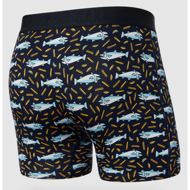 SAXX Underwear Vibe Super Soft Boxer Brief — Fish&Chips-Navy