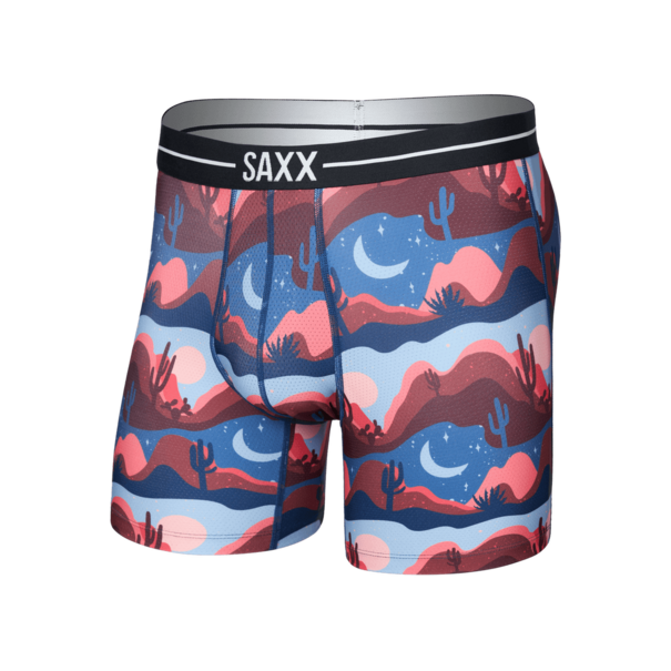 SAXX Underwear Volt Breathable Mesh Boxer Brief — CanyonDaze-RedClay