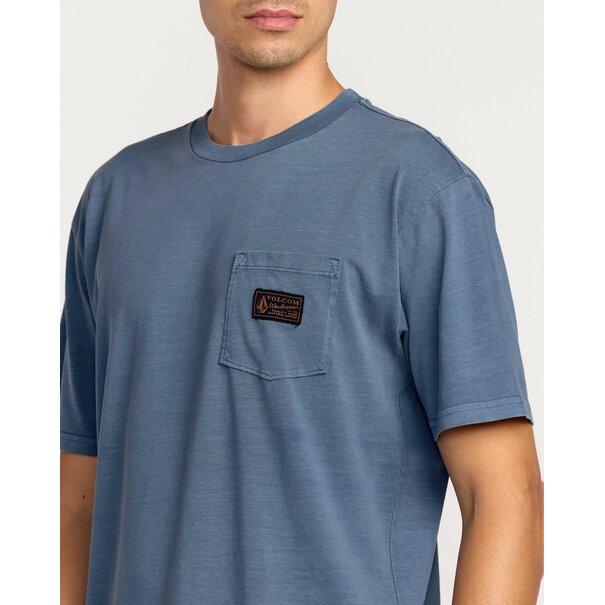 Volcom Men's Workwear Certified Pocket S/S Tee-Blue Wash
