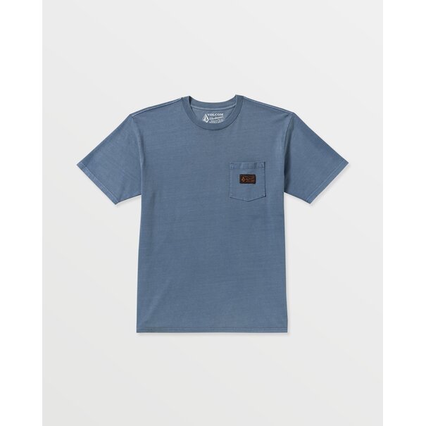 Volcom Men's Workwear Certified Pocket S/S Tee-Blue Wash