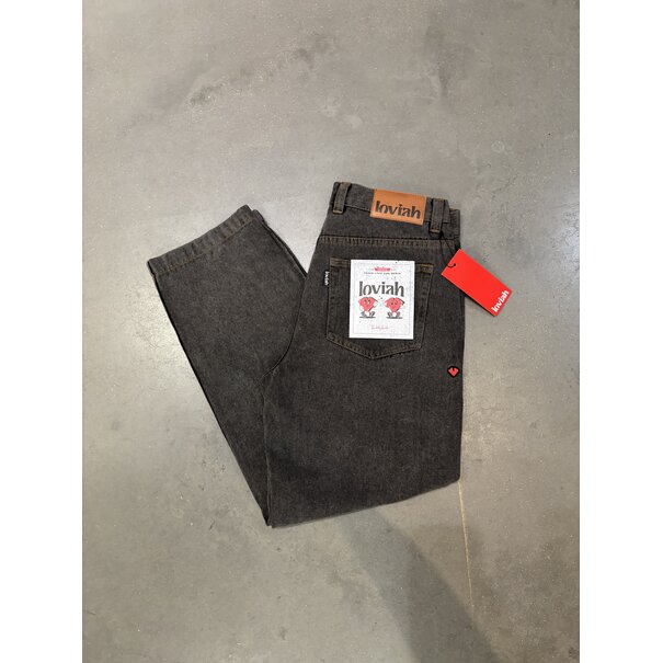 Loviah OG Baggy 5 Pocket Denim Pants-Black Acid Wash