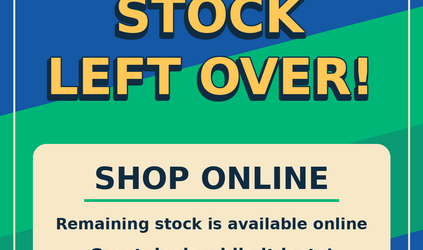 We may have closed the shop, but we still have some great stock left—and it’s all available online! 